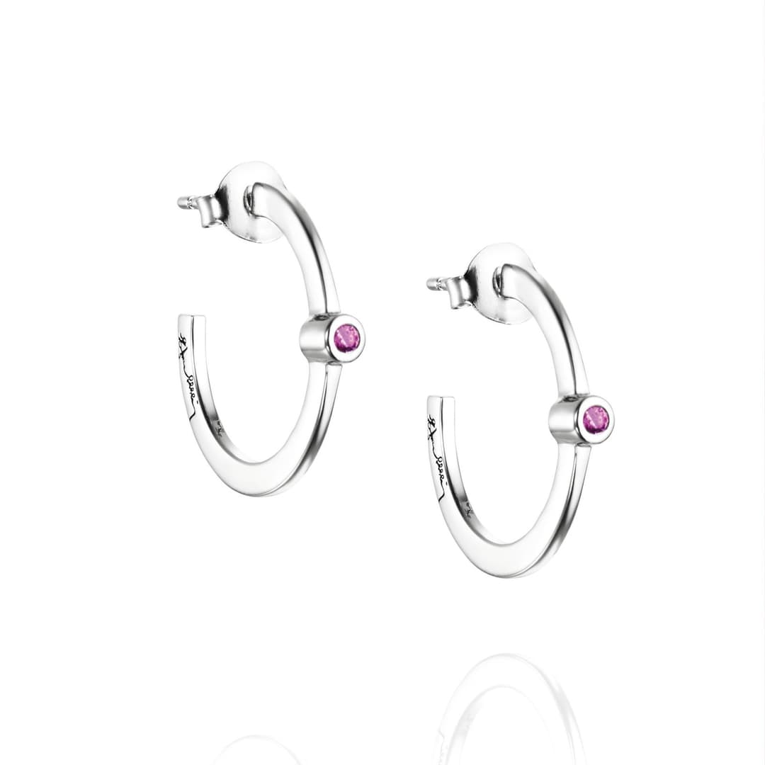 Micro Blink Hoops - Pink Sapphire.