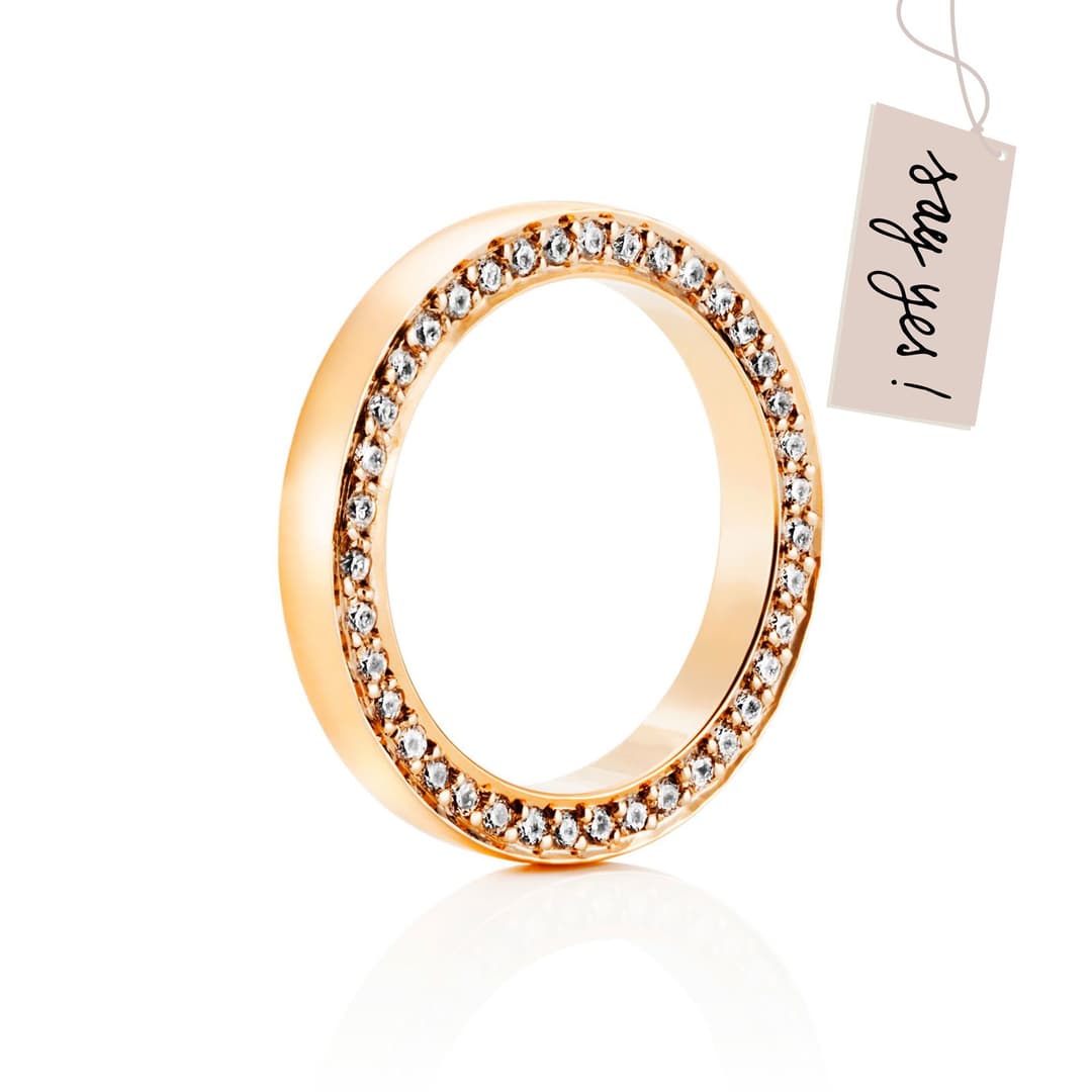 Half Round & Stars On Side Ring