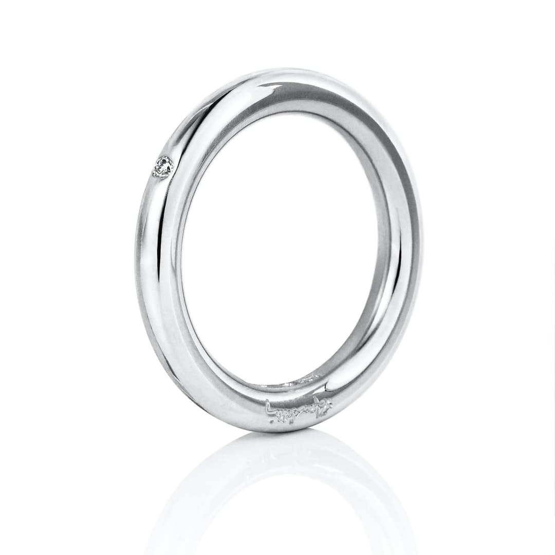 One Love & Stars Thin Ring 0.02 ct