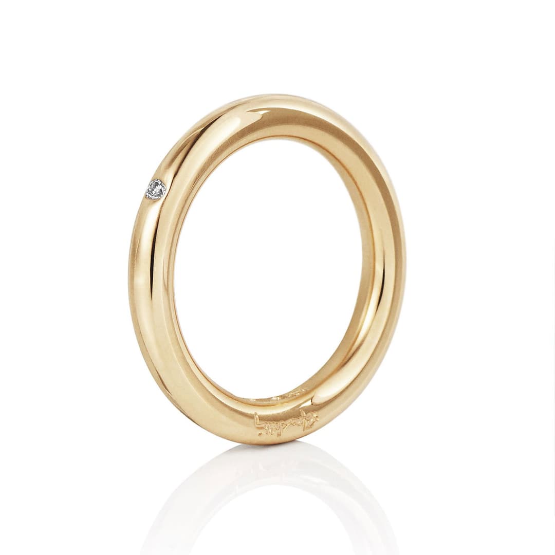 One Love & Stars Thin Ring 0.02 ct